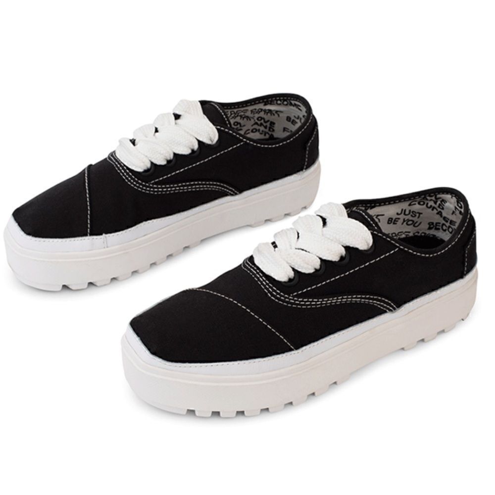 TOMS Cordones Lug Platform Sneakers, Black, size 7, NWOB